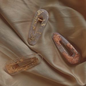 HANDMADE #1 barrettes “blushing”: 3 hair clips